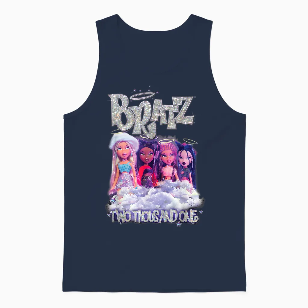Two Thousand and One Girls Glitter Bratz T-Shirt, Black, S Unisex Tank Top in Navy