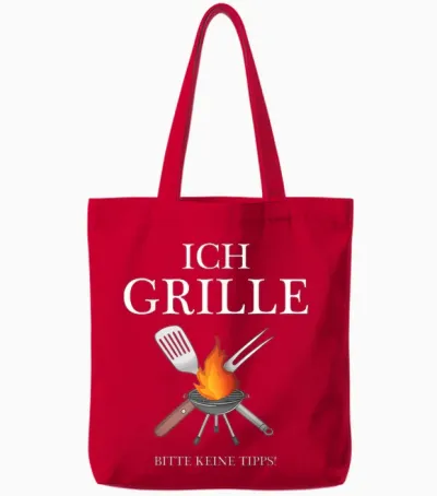 Lustige Grillen Bbq Geschenke Für Männer Am Grill - Ich Grille Bitte Keine Tipps - Bbq Grillmeister Griller T-Shirt Schwarz Klein Eu 38-40 Tote Bags - Red