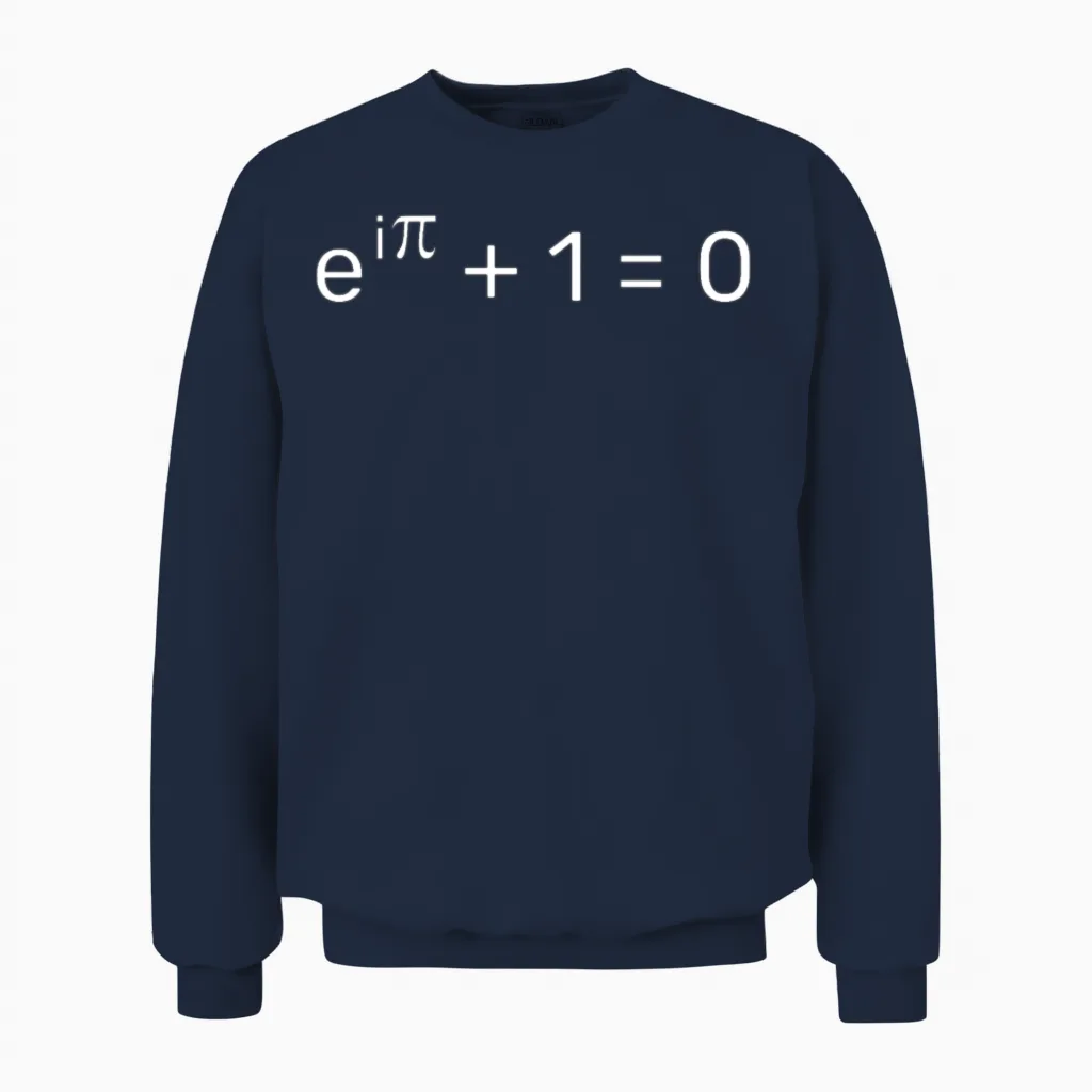 E^i Pi + 1 = 0 - Euler's Identity Gift Idea Unisex Sweatshirt in Navy