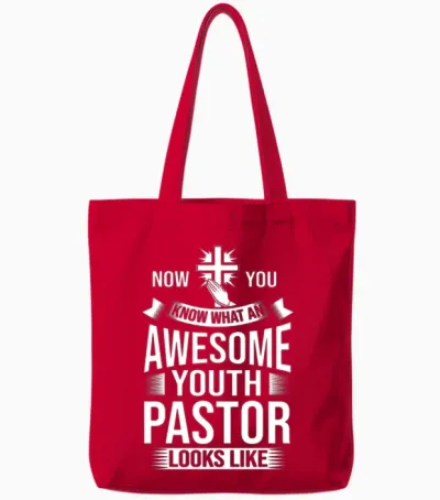 Youth Pastor Church Minister Clergy Christian Tote Bags - Red