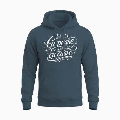 Men's Original Funny Humour Gift ça Passou ça Cassse Unisex Hoodie - Dark Heather