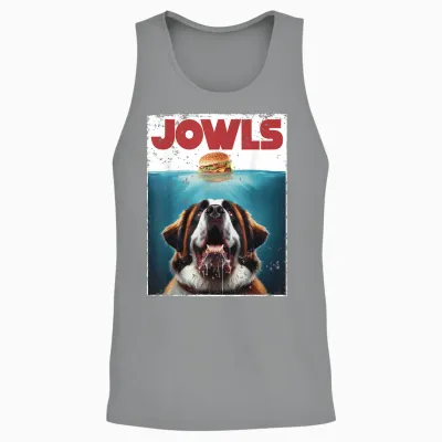 Funny St. Bernard, Jowls Burger, Saint Giant Dog Mom, Dad Unisex Tank Top - Sport Grey