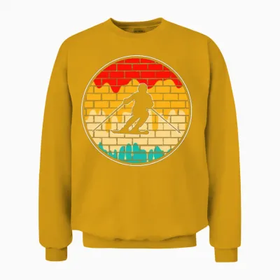 Ski Retro Unisex Sweatshirt - Gold