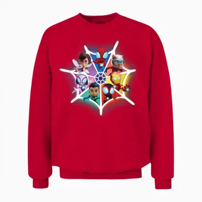 Marvel Spidey and His Amazing Friends Avengers Team-Up T-Shirt, Black Unisex Sweatshirt - Red