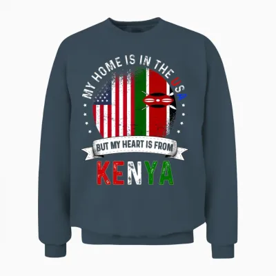 Kenyan American Flag Kenyan Roots Usa Citizen Unisex Sweatshirt - Dark Heather