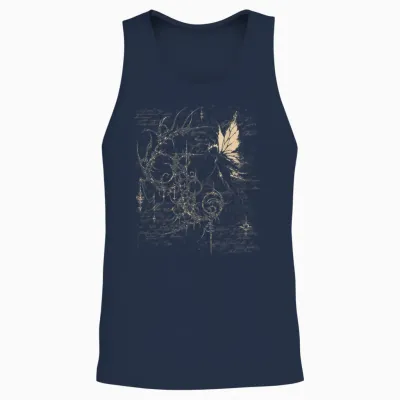 Y2k Grunge Alt Goth Fairy Sigilism Vintage Graphic Unisex Tank Top - Navy
