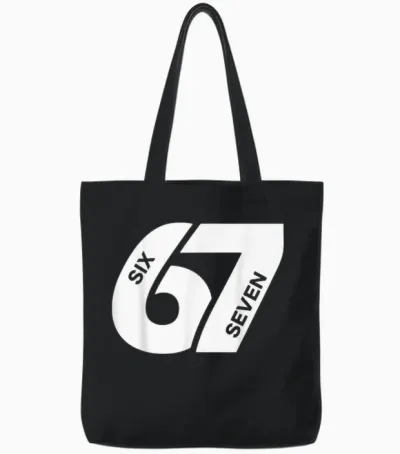 Number 6-7 Six Seven Men Women Boys Girls Tote Bags - Black