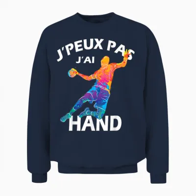 Je Peux Pas J'ai Hand Handball Player Funny Unisex Sweatshirt - Navy