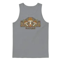 Retro Mushroom & Nature Pattern Guide Unisex Tank Top - Sport Grey – 1