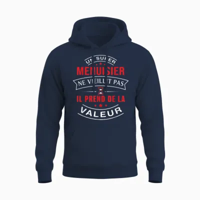 A Super Carpenter Does Not Age Gift Carpenter T-Shirt, Black, S Unisex Hoodie - Navy