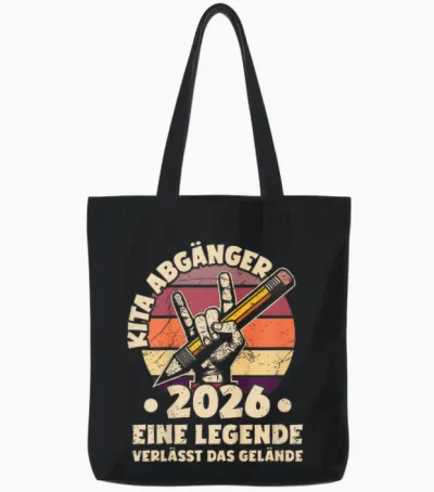 Kinder Kita Abgänger 2026 | Eine Legende Verlässt Das Gelände Tote Bags - Black