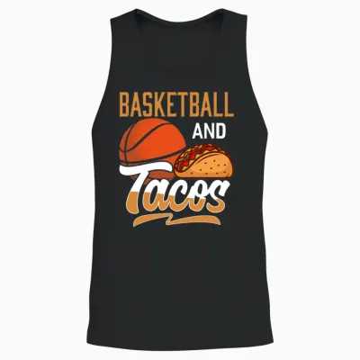 Basketball and Tacos Funny Basketball Coach Sport Unisex Tank Top - Black