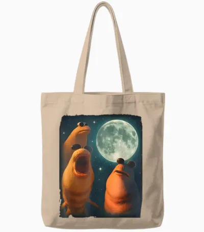 Funny Marcus the Worm Meme I Don't Like This Rock Meme Tote Bags - Natural