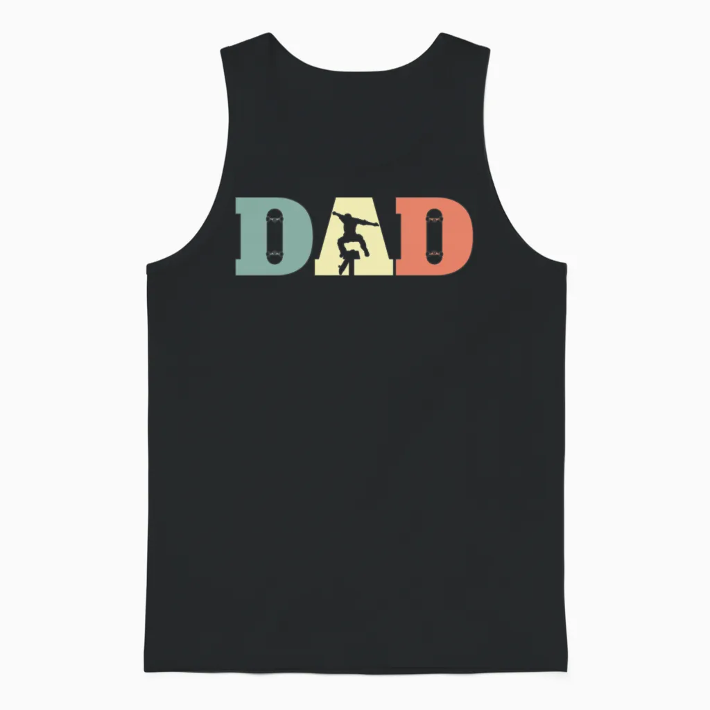 Skateboard Dad Retro Unisex Tank Top in Black