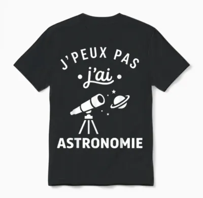 étoiles Espace Télescope Humour J’peux Pas J’ai Astronomie Unisex T-Shirt - Black