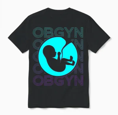 Obgyn Obstetrician Gynecologist Retro Unisex T-Shirt - Black