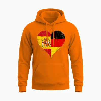 Spanien Deutschland Flagge Stolze Spanisch Deutsch Fans Unisex Hoodie - Safety Orange