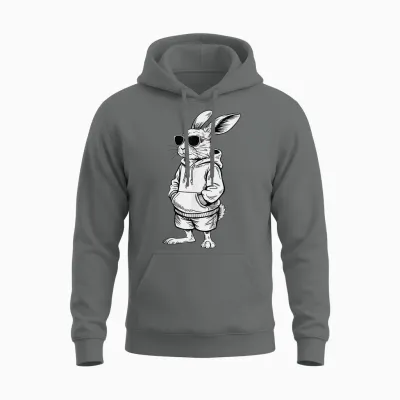 Cooler Osterhase Kaninchen Sonnenbrille Frohe Ostern Kinder Unisex Hoodie - Graphite Heather