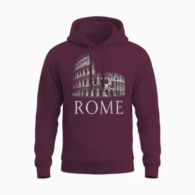 Colosseum Rome Italy Historical Monument Travel Ancient Unisex Hoodie - Maroon
