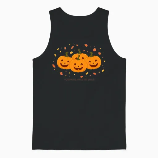 Three Smiling Pumpkins Trio Unisex Tank Top - Black