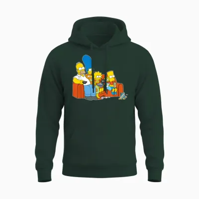 The Simpsons Homer Marge Maggie Bart Lisa Simpson Couch Unisex Hoodie - Forest