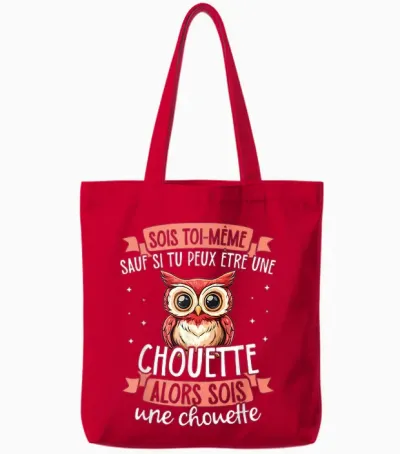 Be Yourself Unless You Can Be an Owl T-Shirt, Black, S Tote Bags - Red