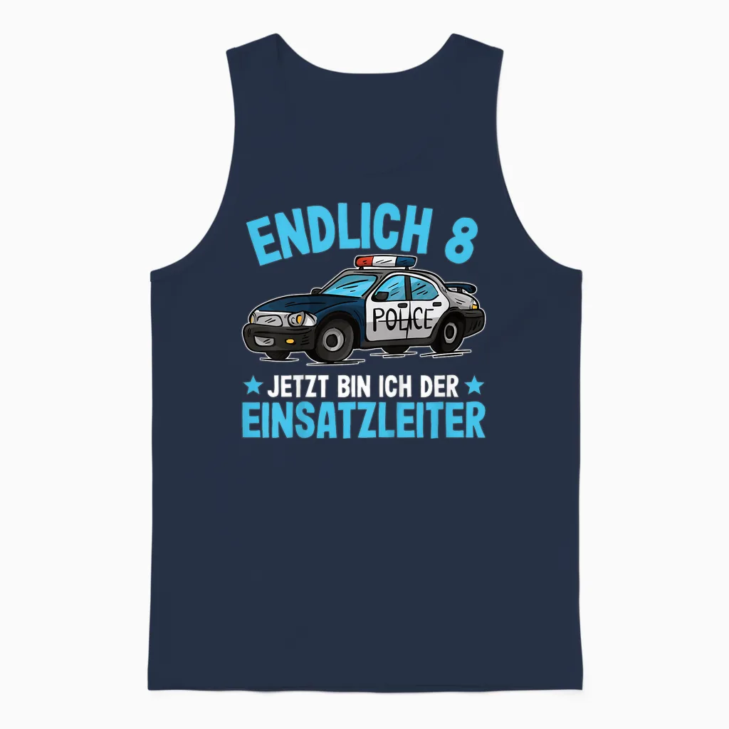 Polizei Shirt 8 Jahre Jungen | Polizei 8. Geburtstag Unisex Tank Top in Navy