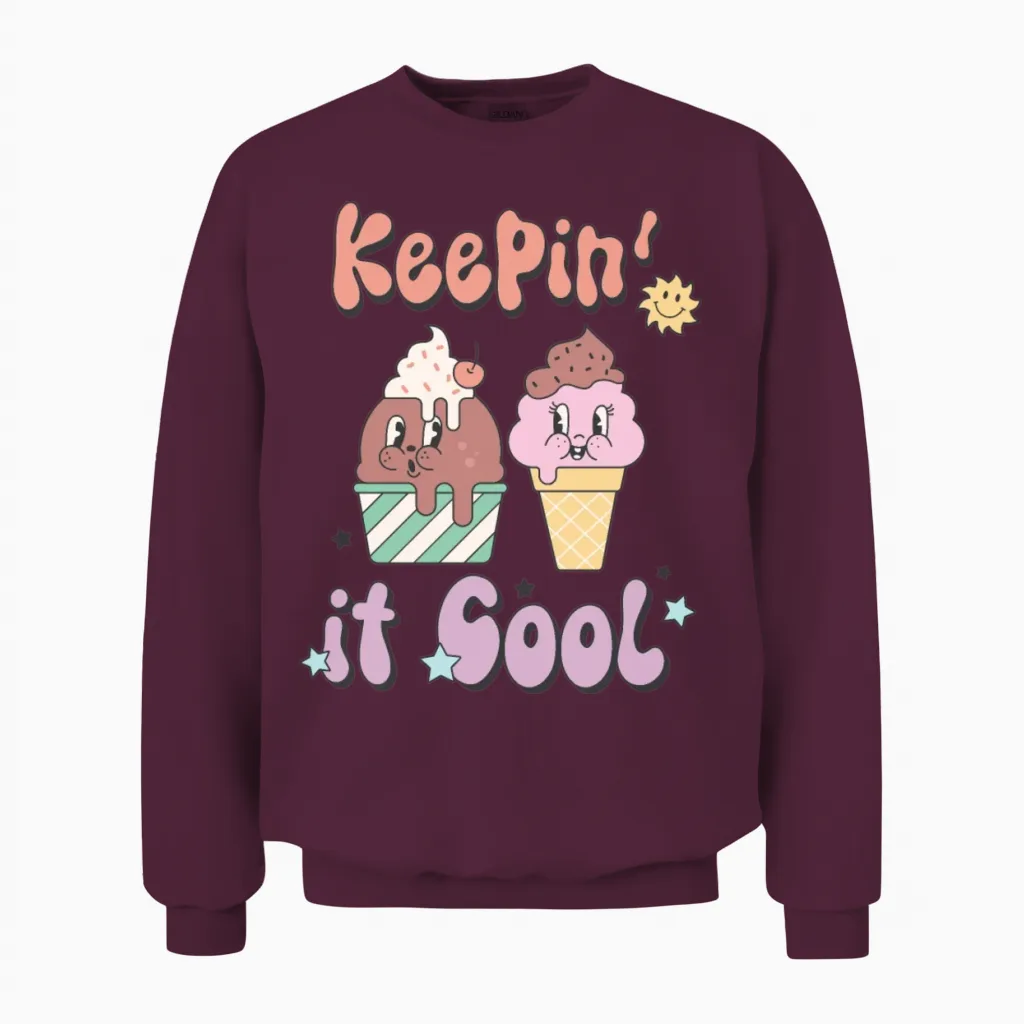 Keepin' It Cool Retro Summer Unisex Sweatshirt - Maroon