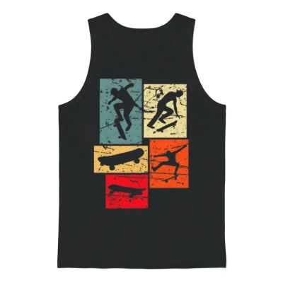 Skater Retro Unisex Tank Top - Black