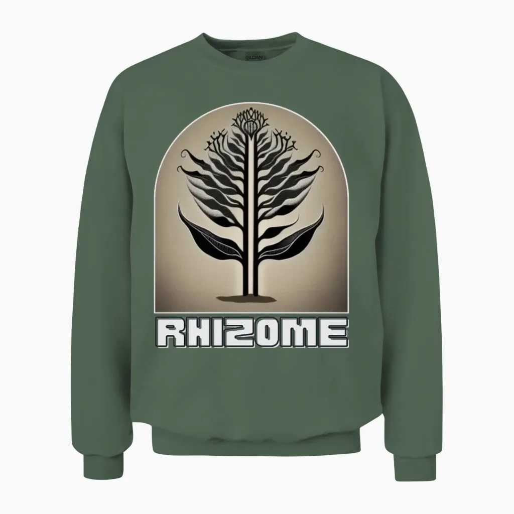 Botanic Bounty Unisex Sweatshirt in Military Green