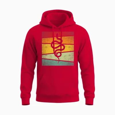Snake Retro Unisex Hoodie - Red