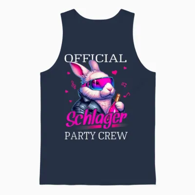 Schlager Party Crew Rabbit Damen Outfit Lustige Kostüm Unisex Tank Top - Navy