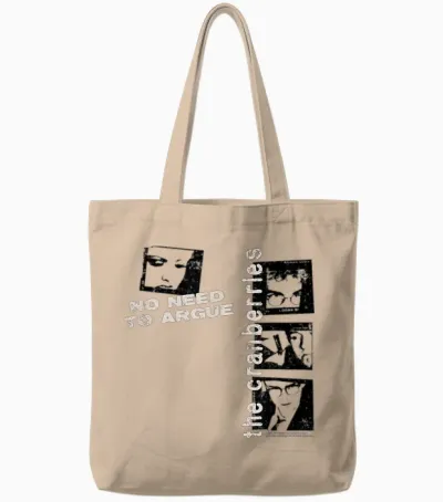 The Cranberries World Tour Patch and Photo Collage Band Tote Bags - Natural