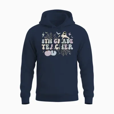 8th Grade Teacher Halloween Eighth Grade Crew Unisex Hoodie - Navy
