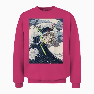 Star Wars Millennium Falcon Space Wave Unisex Sweatshirt - Heliconia