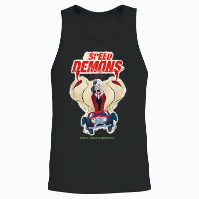 Disney Villains Cruella De Vil Speed Demons Unisex Tank Top - Black