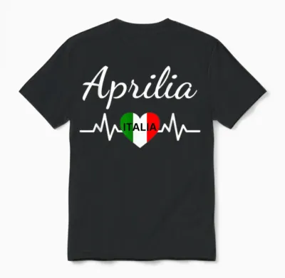 Italian Flag Aprilia - Matching Italian Souvenir T-Shirt, Black, S Unisex T-Shirt - Black