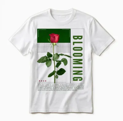 Blooming Rose - Retro Floral Quote Unisex T-Shirt - White