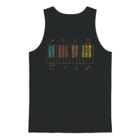 Classic Retro Piano & Keys Unisex Tank Top - Black – 1