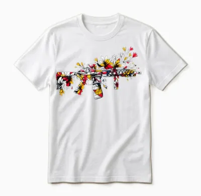 Sommer Ar15 Blumen Waffe Für Den Strand Gamer Zocker Vibes Unisex T-Shirt - White