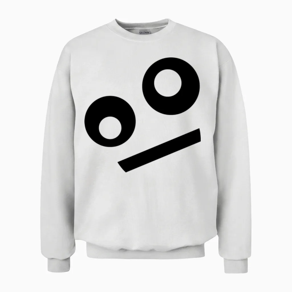 Funny Face Unisex Sweatshirt in White