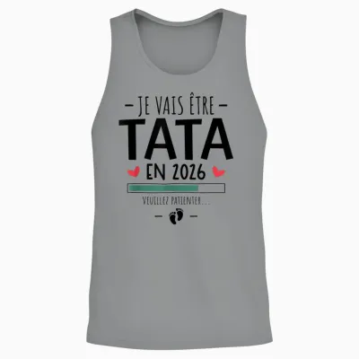 I Will Be Tata in 2026 - Pregnancy Announcement 1st Child Unisex Tank Top - Sport Grey