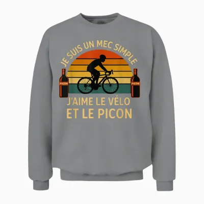 Picon Bike Aperitif T-Shirt Gift Idea for Cyclist Man Unisex Sweatshirt - Sport Grey