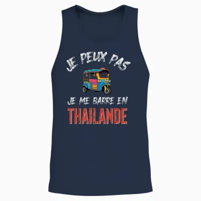 Je Peux Pas J'me Barre En Thailand Unisex Tank Top - Navy