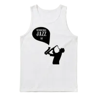 Jazz Music Improvisation Festival Unisex Tank Top - White – 1