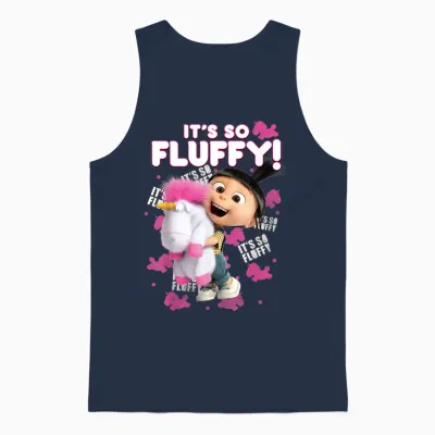 Despicable Me, It's So Fluffy, Agnes' Unicorn Hug Unisex Tank Top - Navy