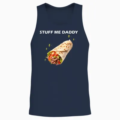 Stuff Me Daddy – Funny Burrito & Foodie Humor Desi Unisex Tank Top - Navy