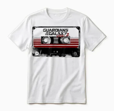 Marvel Guardians of the Galaxy Vol 2 Awesome Mix Tape Logo Unisex T-Shirt - White