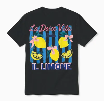 La Dolce Vita Italia Il Limone Vintage Citron été Femme Unisex T-Shirt - Black
