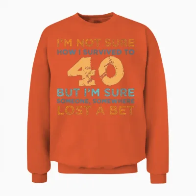 40th Birthday Survival Unisex Sweatshirt - Orange